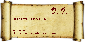 Dunszt Ibolya névjegykártya